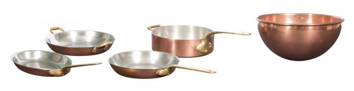 Appraisal: AMiscellaneous Group of Copper Pots and Pans Approximately sixteen pieces