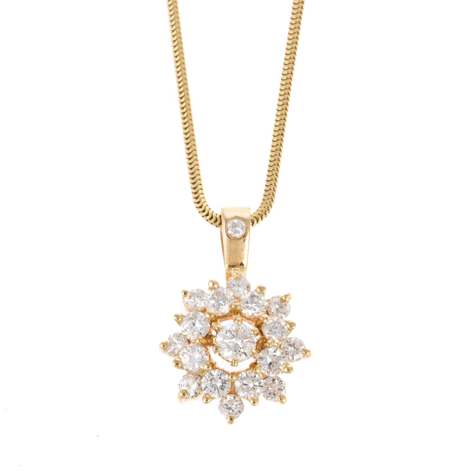 Appraisal: A CT DIAMOND PENDANT ON K ADJUSTABLE CHAIN K yellow