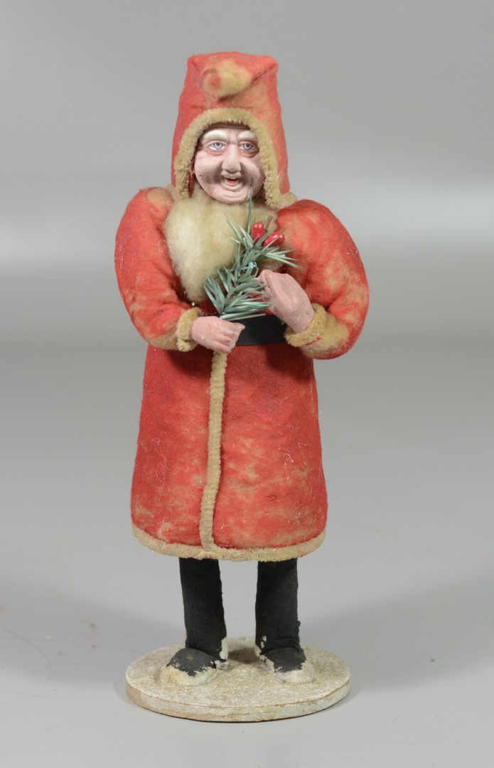 Appraisal: Cotton Santa candy container cardboard body with celluloid face and