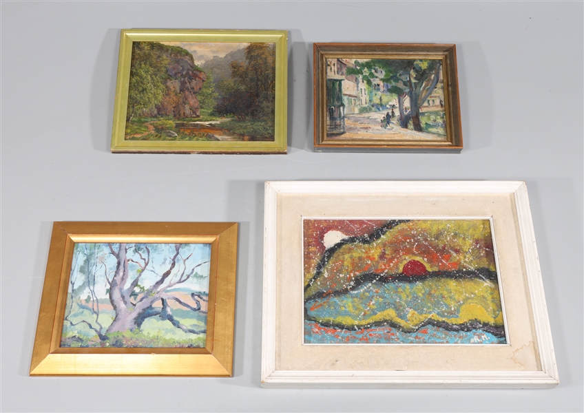 Appraisal: Group of four vintage varying landscapes by various artists framed