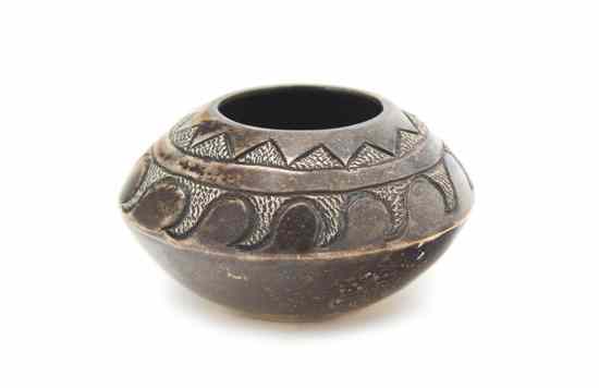 Appraisal: A Hopi Sterling Silver Bowl attributed to White Buffalo Height