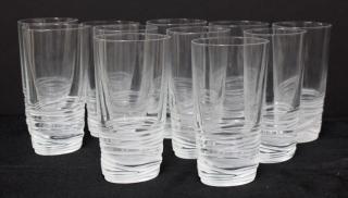 Appraisal: Set Vintage Sevres Crystal Oval Highball Glasses The bases in