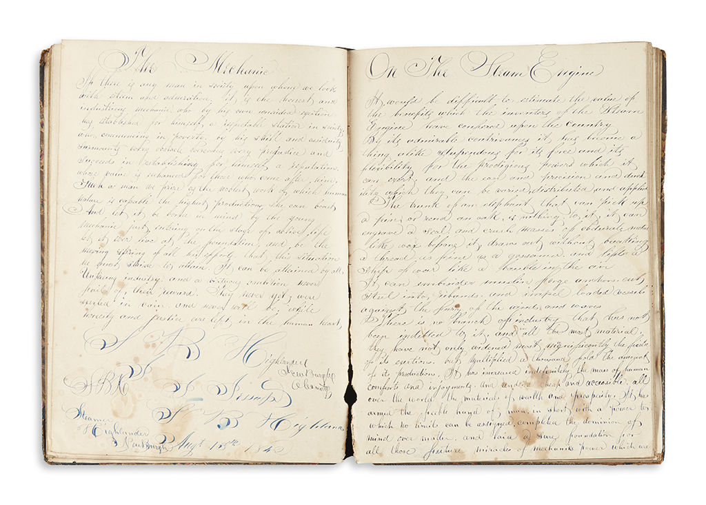 Appraisal: NEW YORK Commonplace book of steamship employee James L Jessup