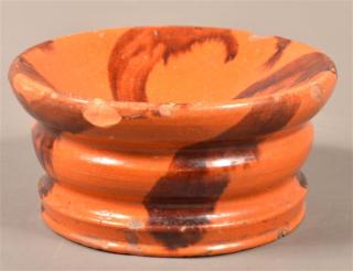 Appraisal: Solomon Miller Brush Glazed Redware Cuspidor East Berlin PA -