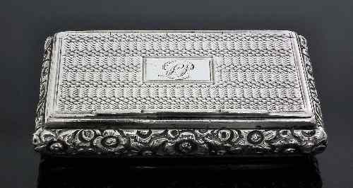 Appraisal: A William IV silver rectangular snuff box with bulbous cast