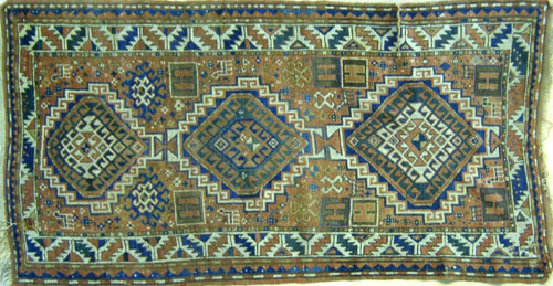 Appraisal: Two Kazak throw rugs early th c ' x '