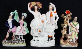 Appraisal: lot of Associated Staffordshire figurals th century comprising a figure