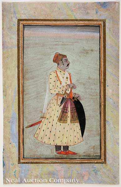 Appraisal: Indian School probably th c The Elegant Courtier miniature painting