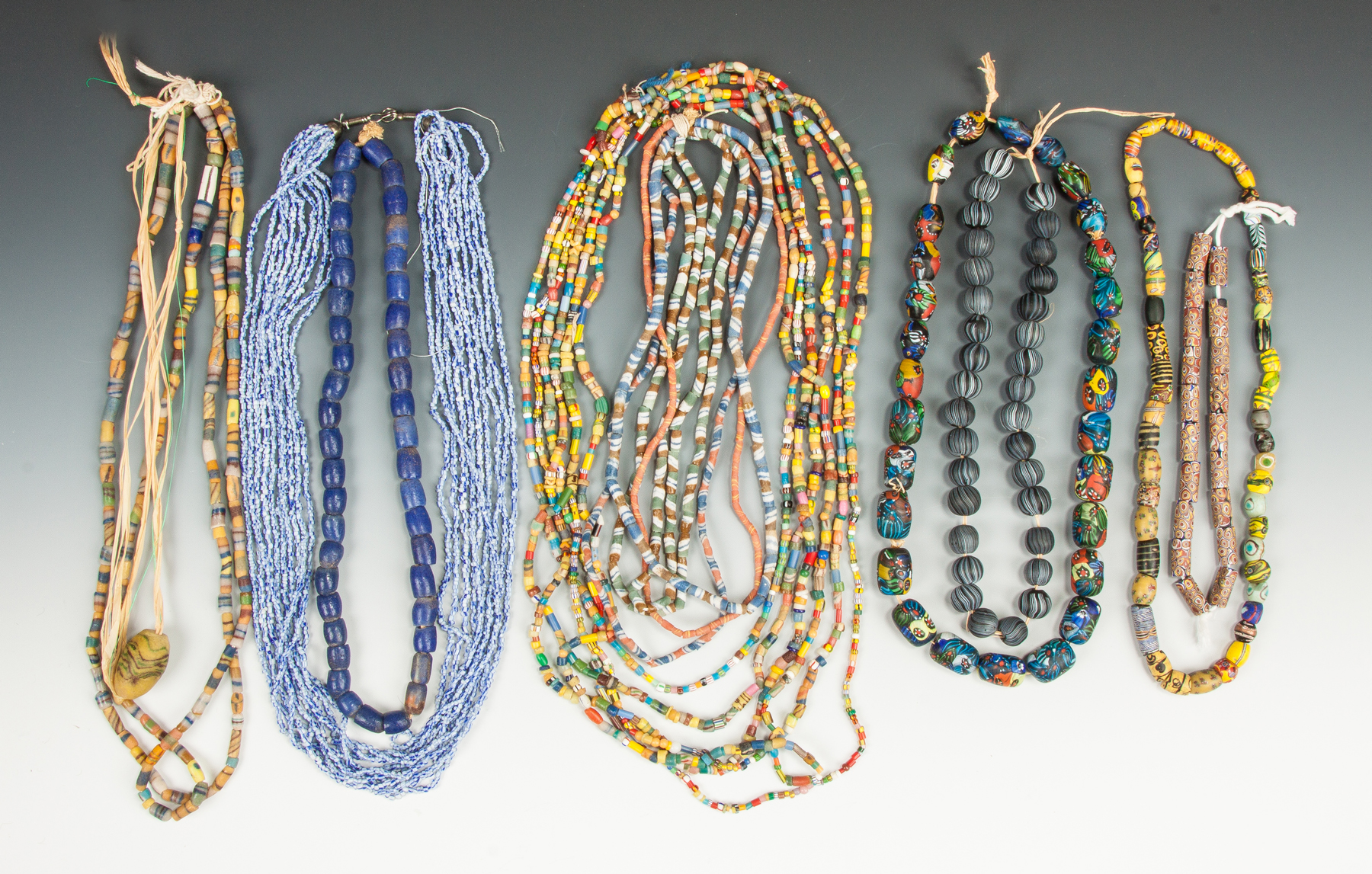 Appraisal: Group of Beaded Necklaces Including Millefiori and African trade beads