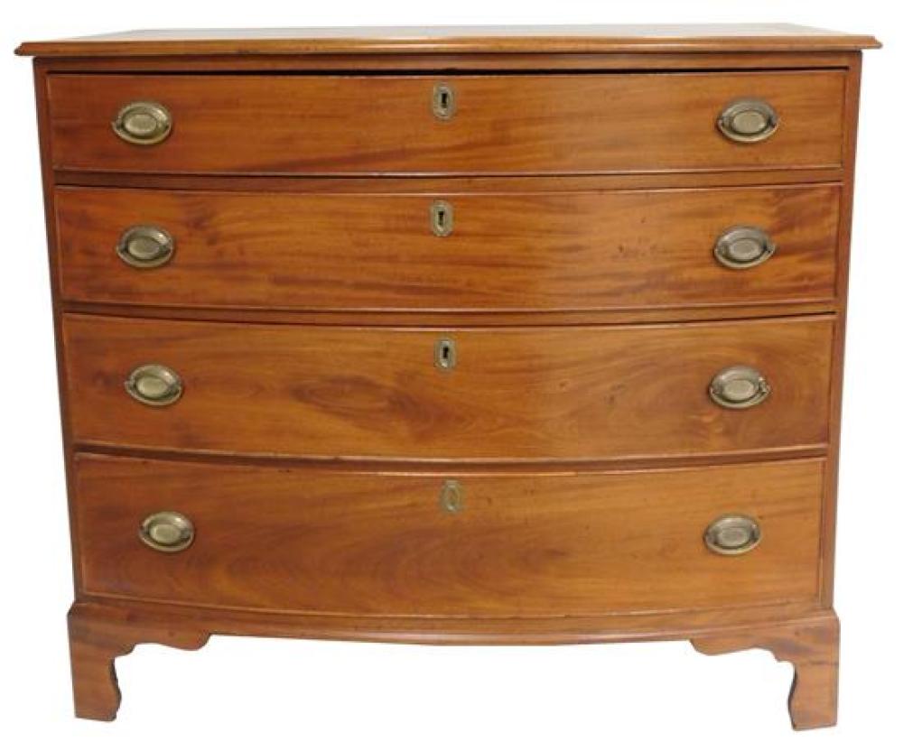 Appraisal: Federal bowfront chest of drawers New England early th C