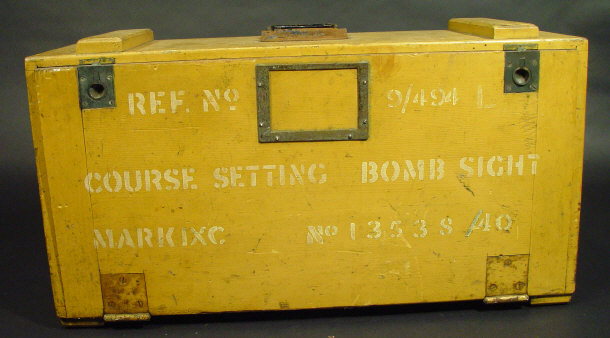 Appraisal: Military painted pine bomb site case cm in length