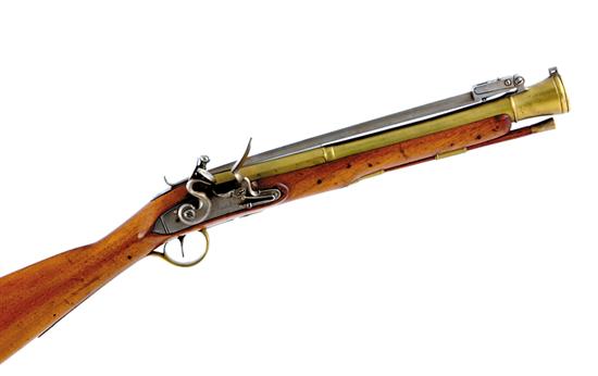 Appraisal: English flintlock blunderbuss Thomas Archer Birmingham circa - brass barrel