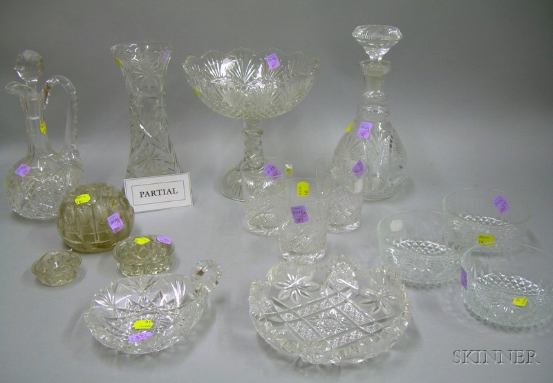 Appraisal: Twenty-nine Pieces of Colorless Cut and Pressed Glass Tableware including