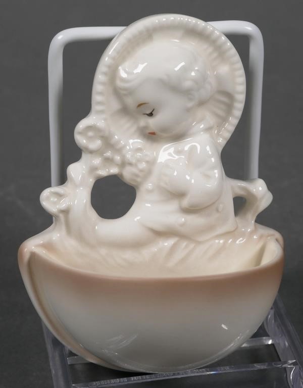 Appraisal: Hummel Child with Flowers holy water font This piece has