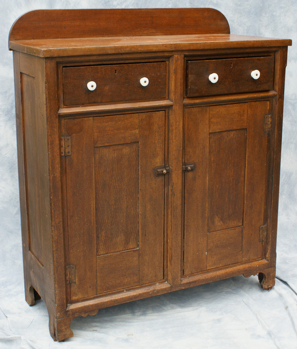 Appraisal: Grain painted soft wood jelly cupboard with paneled ends and