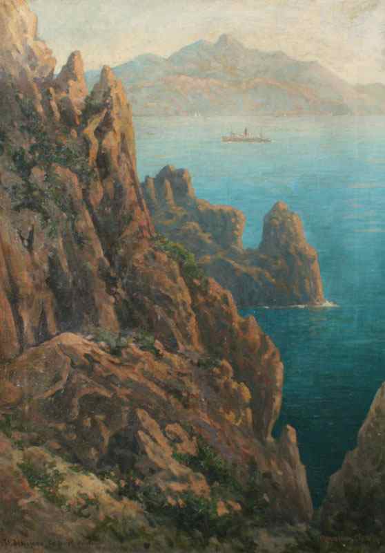 Appraisal: CLARK C Myron American - Capri OIL Canvas '' x