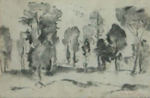 Appraisal: Landscape Von Fuehrer Ottmar F Austrian American - Pencil on