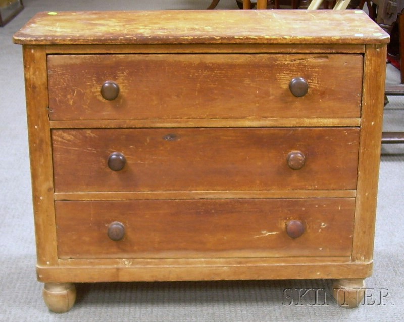 Appraisal: Cottage Pine Three-Drawer Chest