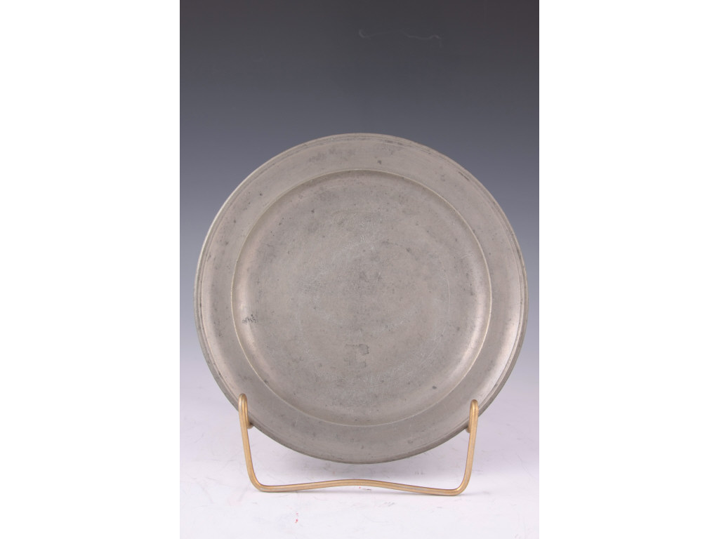 Appraisal: Early American Marked Pewter Plate by David Melville Newport Rhode