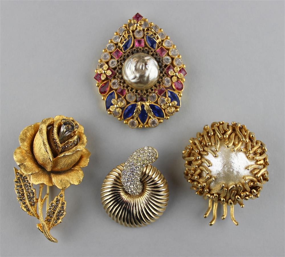 Appraisal: COLLECTION OF BROOCHES BY SANDOR BELLINI BENEDIKT OF NY AND