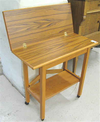 Appraisal: TWO DANISH MODERN TEAKWOOD SERVING STANDS rectangular -tier cart with