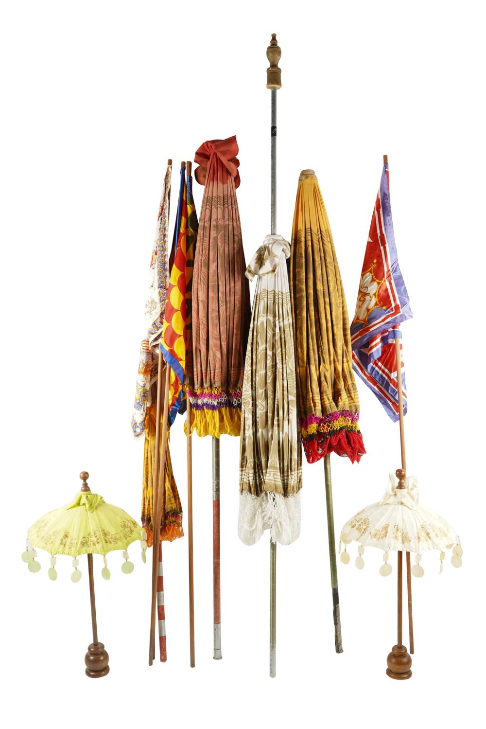 Appraisal: COLLECTION OF PARASOLS UMBRELLAScomprising assorted long umbrellas and assorted short