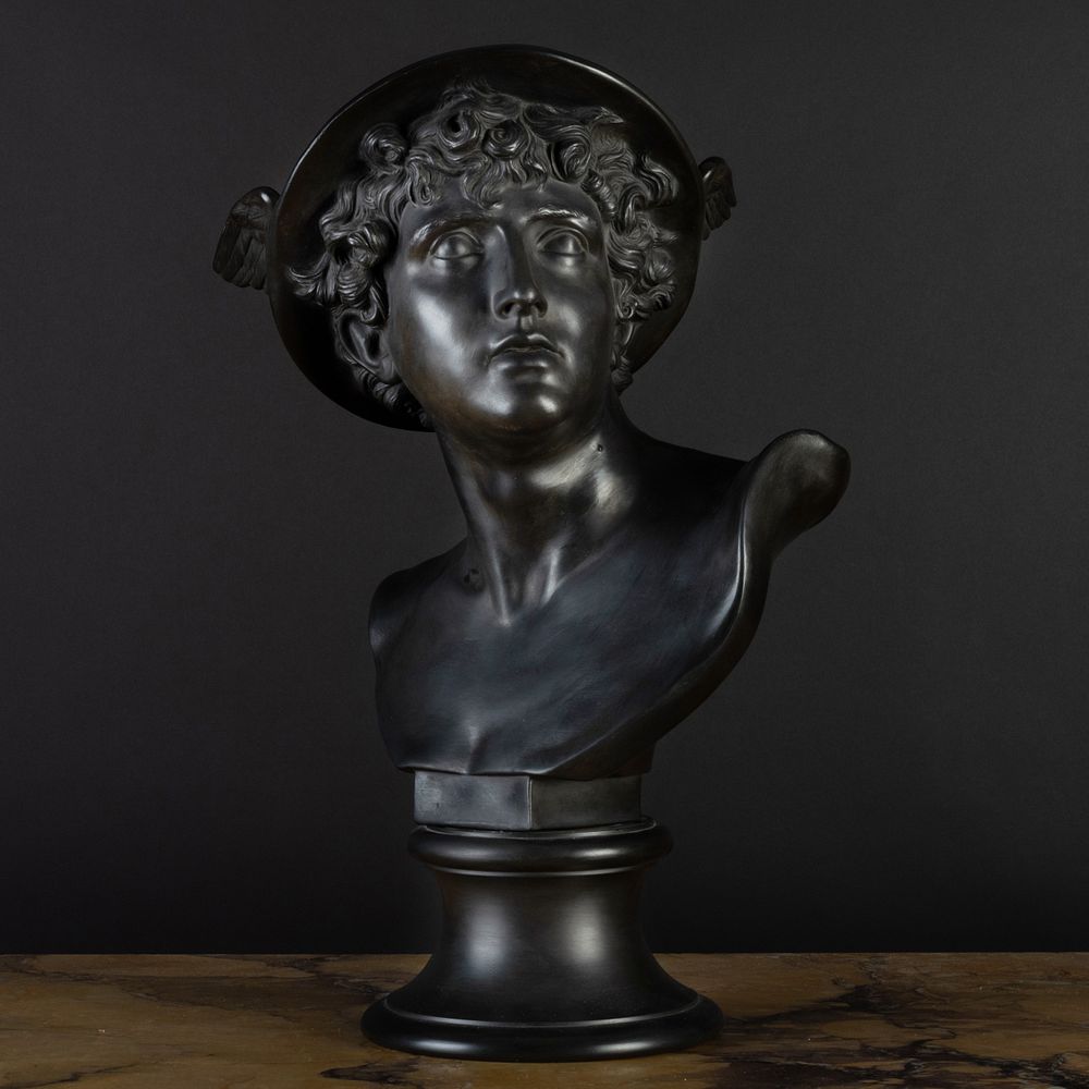 Appraisal: Wedgwood Black Basalt Figure of Mercury Impressed mark x x