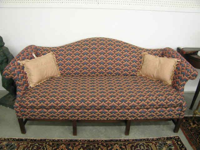 Appraisal: Sofa Mahogany Legs Camel Back