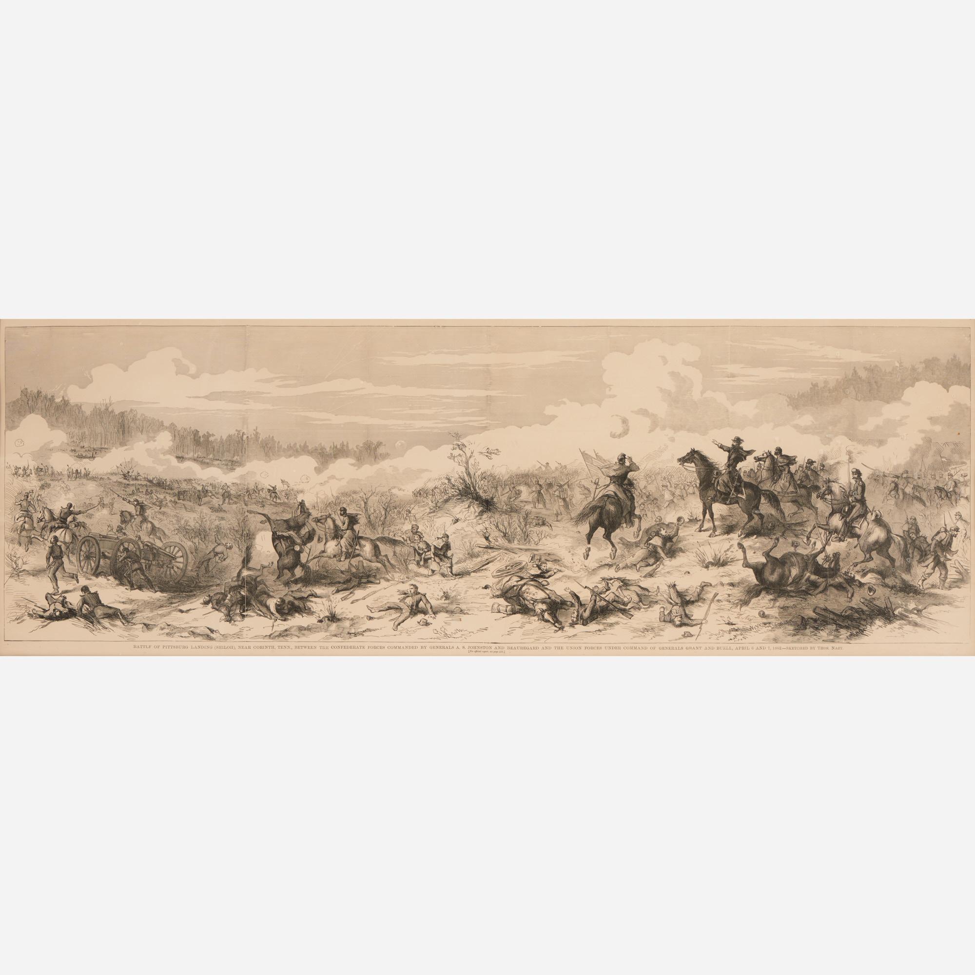 Appraisal: BATTLE OF PITTSBURG LANDING LITHO AFTER THOMAS NAST A vintage