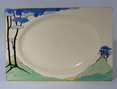 Appraisal: Blue Firs' a Clarice Cliff Bizarre Biarritz platter painted to