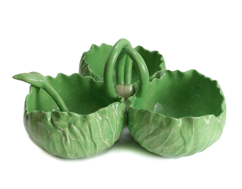 Appraisal: Dodie Thayer Lettuce Leaf Ware Condiment Dish A Dodie Thayer