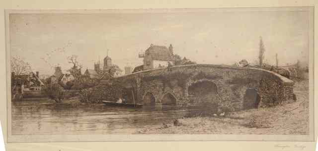 Appraisal: ABINGDON BRIDGE - Etching C E Holloway x together with