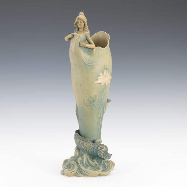 Appraisal: ANOTHER BERNARD BLOCH ART NOUVEAU SEA NYMPH VASE x x