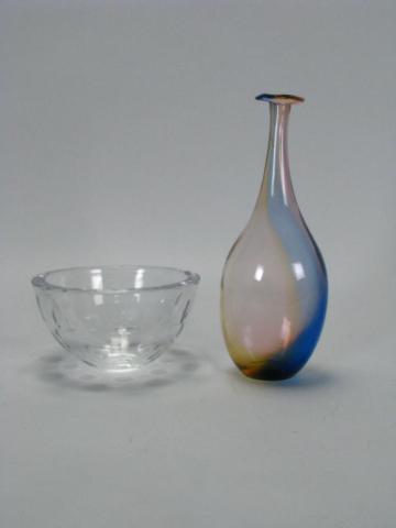 Appraisal: Two items of Kosta Boda decorative glass including clear bowl