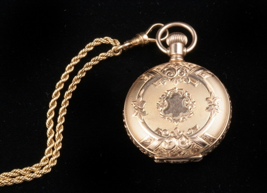 Appraisal: LADY'S VICTORIAN K YELLOW GOLD HUNTING CASE PENDANT WATCH WITH