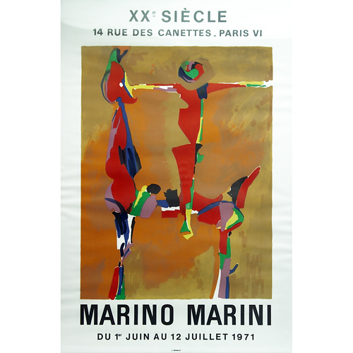 Appraisal: Marino Marini exhibition poster by Mourlot offset lithograph on paper