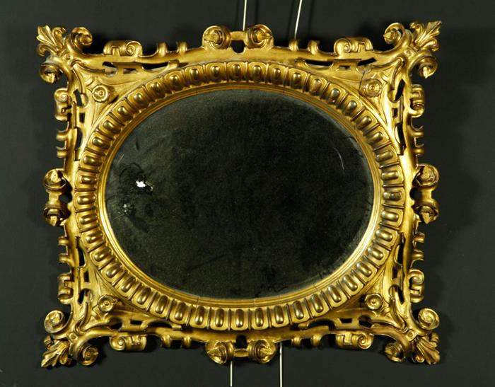 Appraisal: - th C Continental Carved Gilt Mirror th century carved