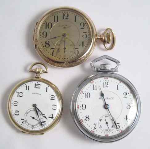 Appraisal: THREE ILLINOIS OPENFACE POCKET WATCHES Stewart Special model grade size