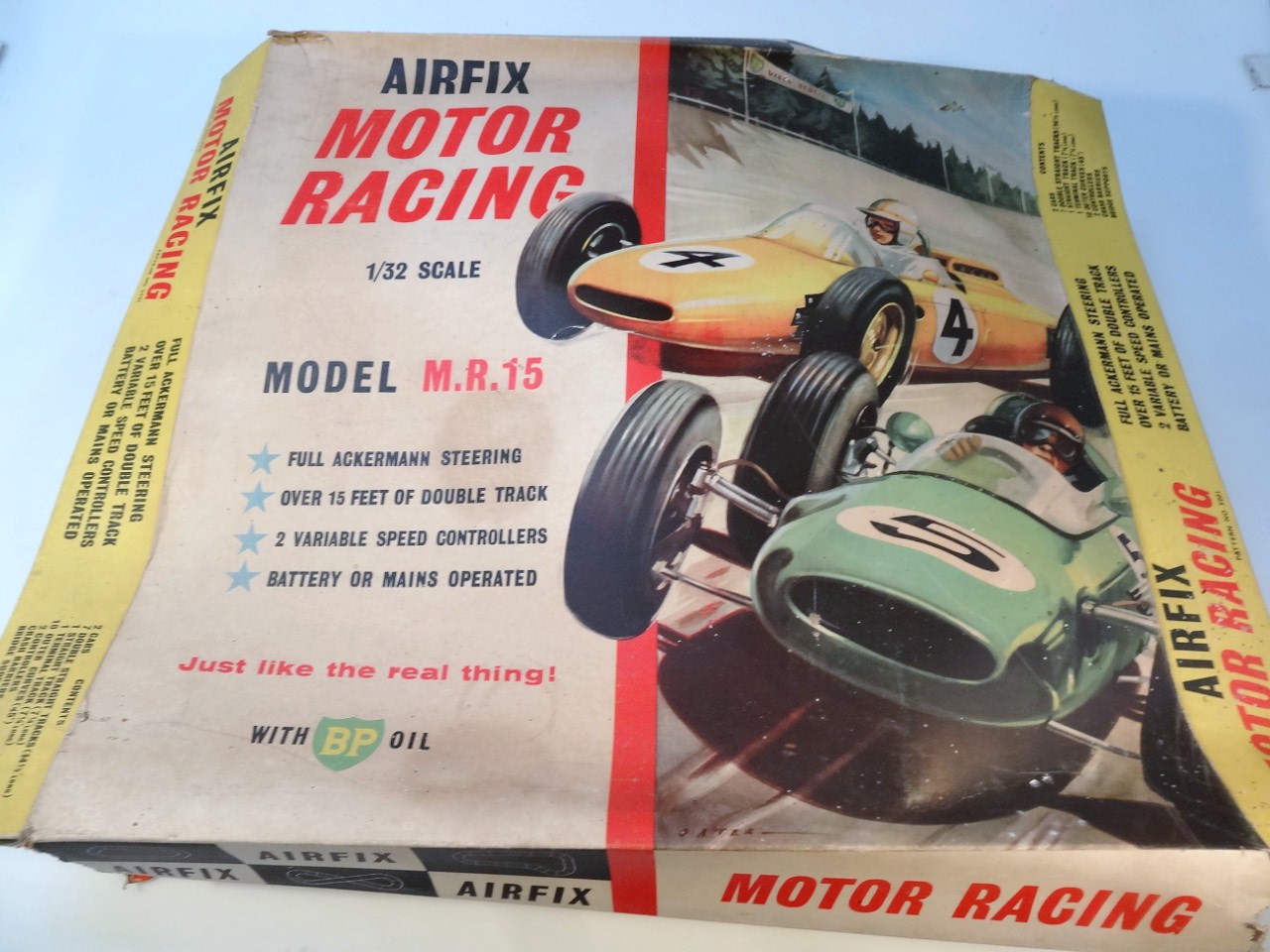 Appraisal: An Airfix motor racing MR model set complete with track