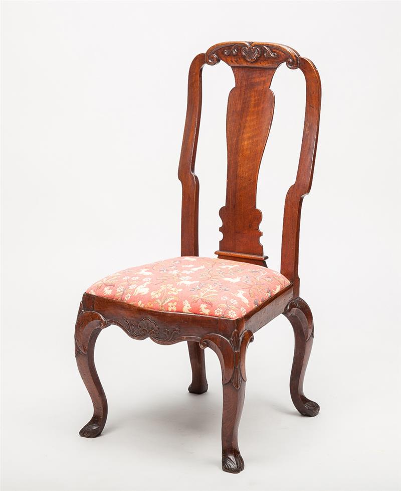 Appraisal: George III Style Carved Walnut Side Chair x x in