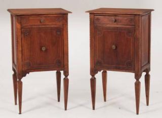 Appraisal: PAIR OF ITALIAN WALNUT DIRECTOIRE STYLE CUPBOARDS PAIR OF ITALIAN