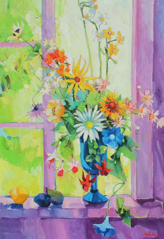 Appraisal: BAKER Jack American Floral Still Life of Flowers in a