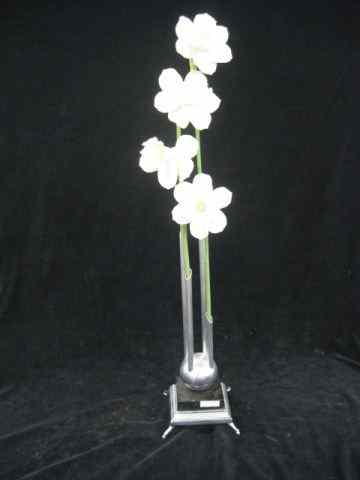 Appraisal: Fine Porcelain Orchids in Marble metal holder loss to one