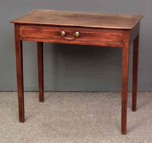 Appraisal: A late Georgian mahogany side table fitted one drawer on