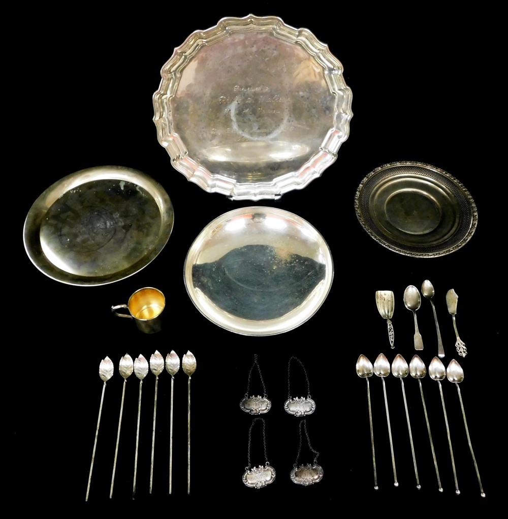 Appraisal: STERLING Twenty-five pieces of marked sterling flatware and holloware including