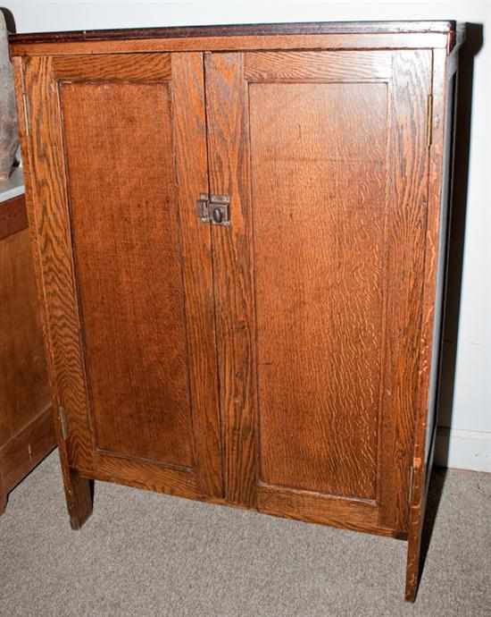 Appraisal: Arts and Crafts oak storage cabinet Estimate - All property