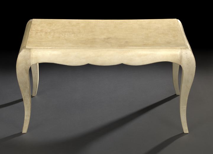 Appraisal: Art Deco Vellum-Covered Cocktail Table early th century of Louis