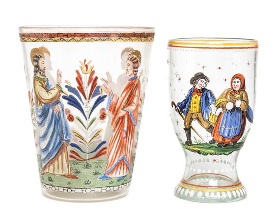 Appraisal: Sale Lot A Continental Blown Glass Enameled Beaker th century