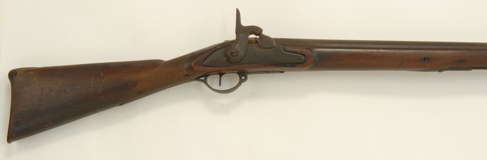 Appraisal: PERCUSSION MUSKET WITH BAYONET Mid- th Century cal Converted to