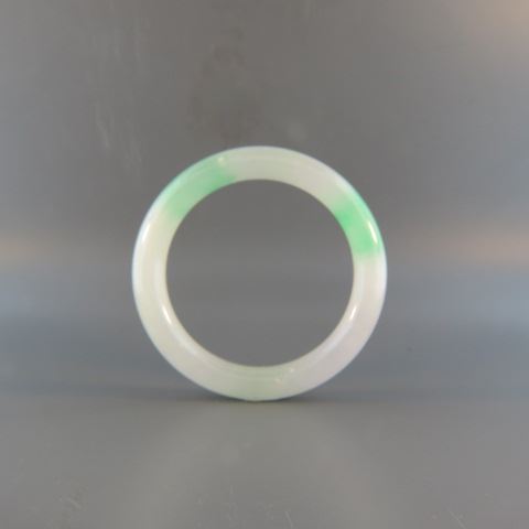 Appraisal: Jade Bangle Bracelet mottled white green opening